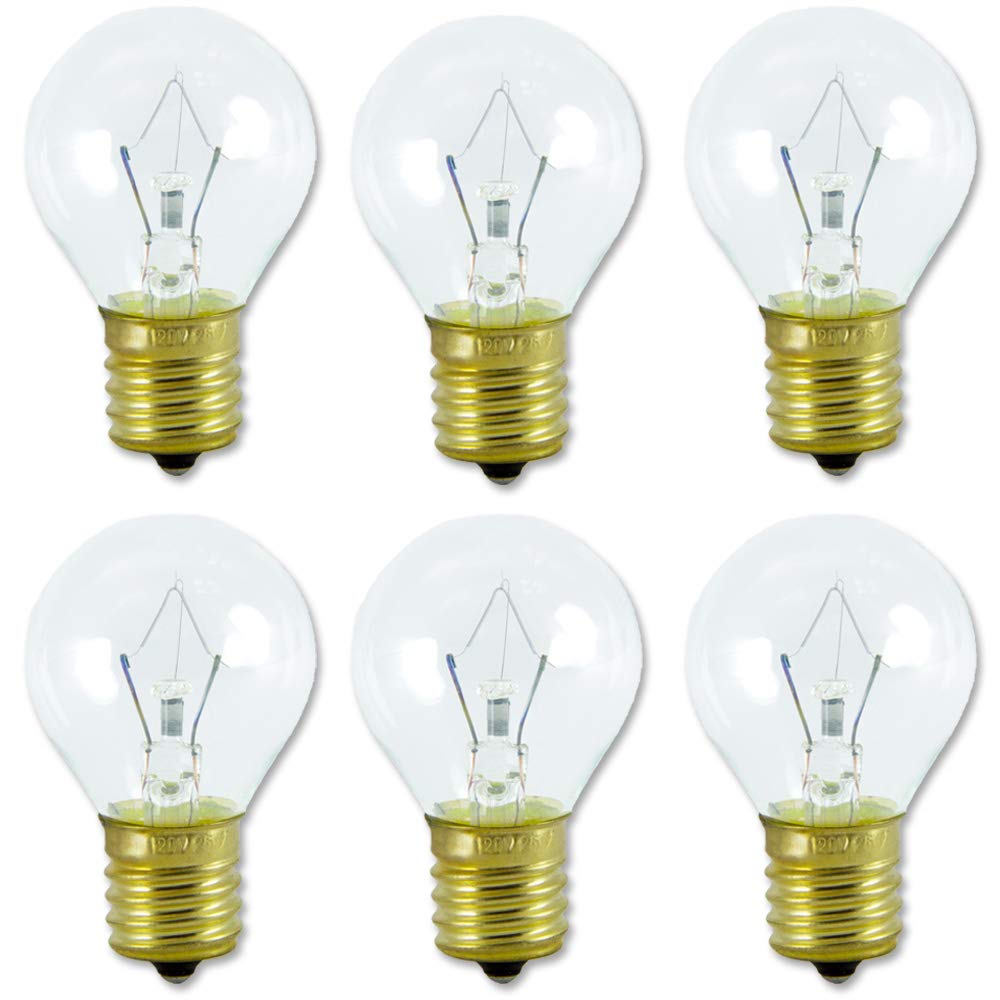 SerBion Lava Lamp Bulb 25W E17 Base Soft Warm White Glass 6 Pack