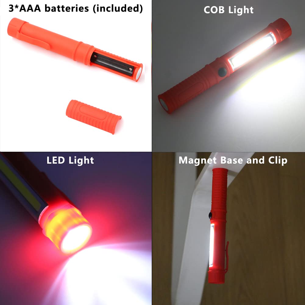 Led Portable Worklight Magnetic Flashlight,Unique Cool Gadget Tool For Men Dad Him Gift Idea,Pocket Battery Cob Work Lamp Torch