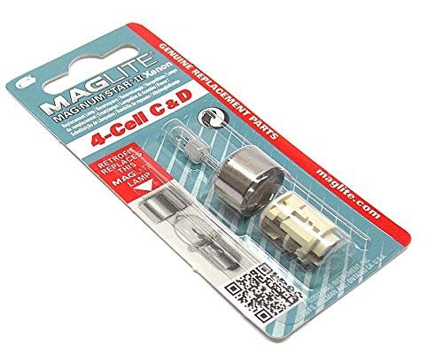 MagLite 4-Cell C & D Flashlight Replacement Lamp, 1 Count, Glass, Model LMXA401