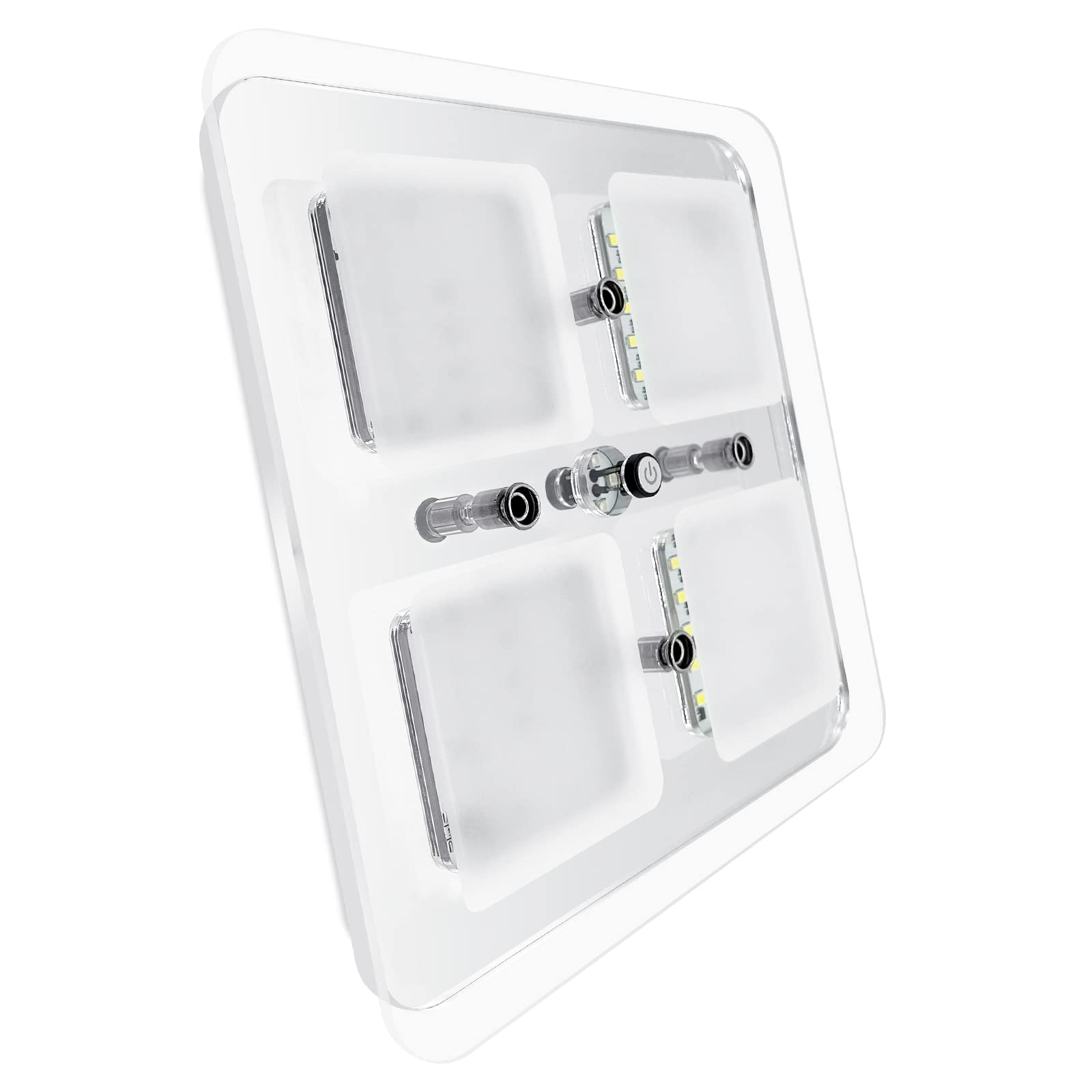 Dream Lighting Dimmable LED Ceiling Light 7in Square Acrylic 3000K for RV Trailer Boat Model 0016604W