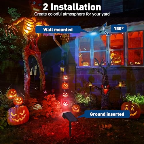 Katipeal Solar Color Changing Rgb Spot Lights Outdoor  6 Pack/7 Lighting Modes Multicolor Outdoor Lights For Yard Waterproof Ip68  Halloween Christmas Solar Landscape Powered Lights Garden Pathway