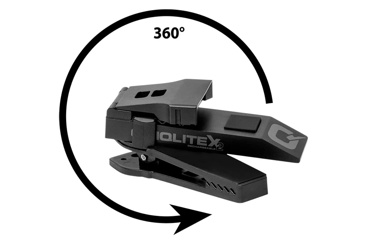 QUIQLITE QUIQLITEX2 Tactical LED Pocket Light, 20-200 Lumens, USB Rechargeable, Aluminum Housing, Red/White