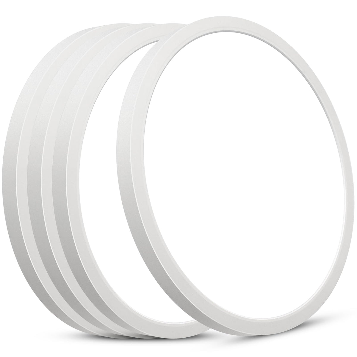 SunRider 4-Pack LED Flush Mount Ceiling Light Fixture, 6000K Cool White, 2400LM, 12 Inch 24W Modern White Round Flat Lamp, 240W 