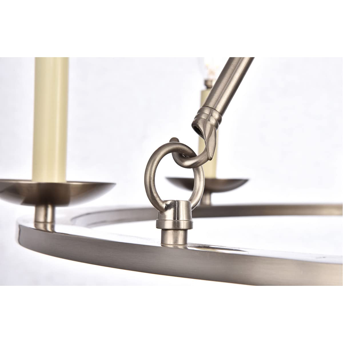 Elegant Lighting Maine 6-Light 32.5&quot; Taper Candle Chandelier, Burnished Nickel Finish