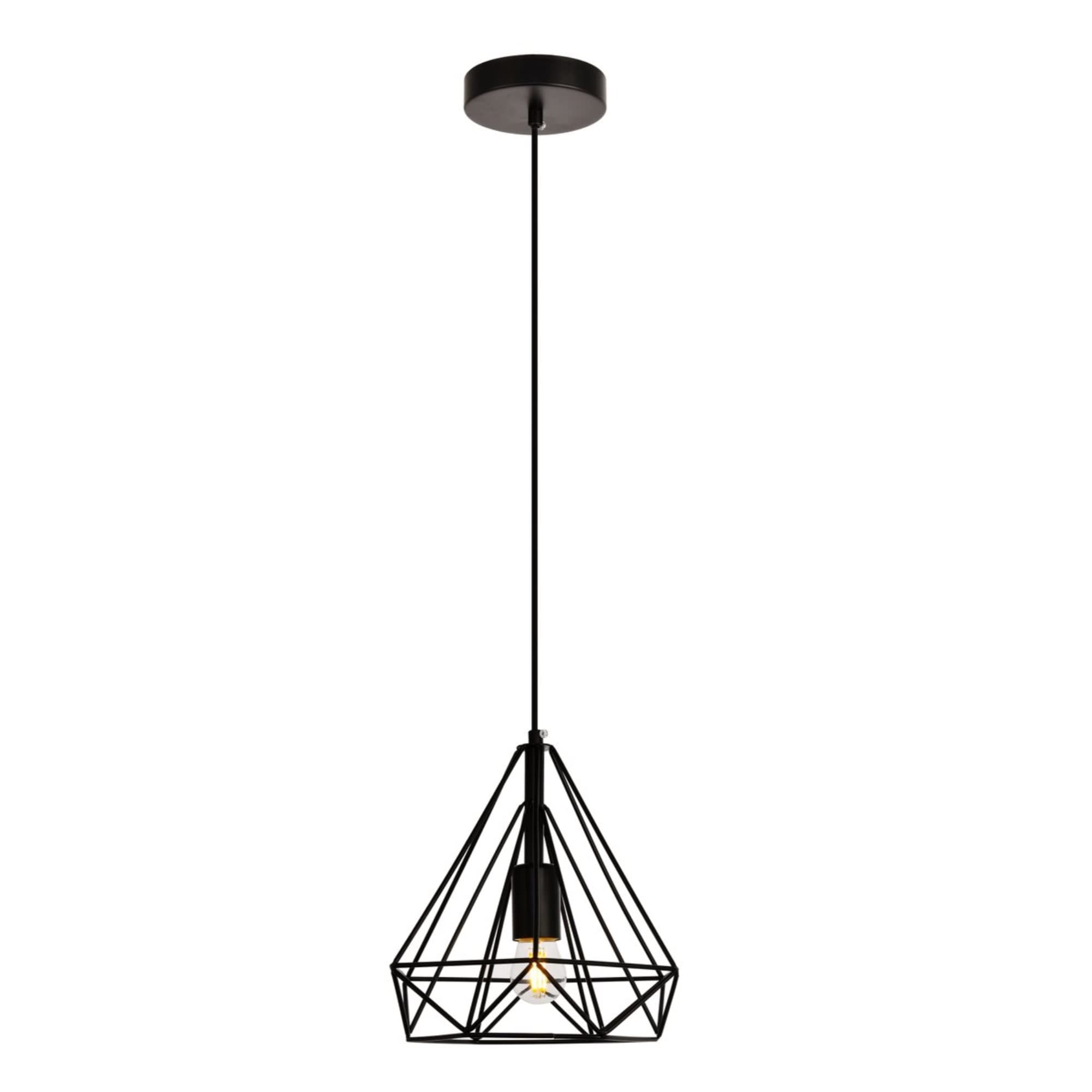 Living District Jago 1-Light Transitional Metal Pendant in Black Finish