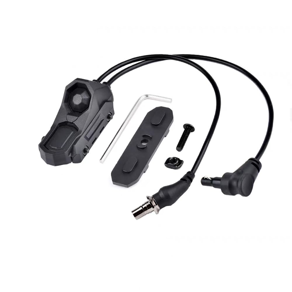 Tactical Pressure Switch Remote Dual Function Crane Plug for PEQ15 DBAL-A2 (Black-SF+CL Plug)