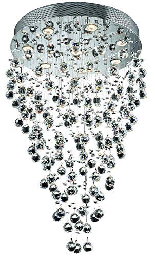 Elegant Lighting 2006D24C/RC 8-Light Crystal Chandelier, Chrome Finish, 24in x 36in