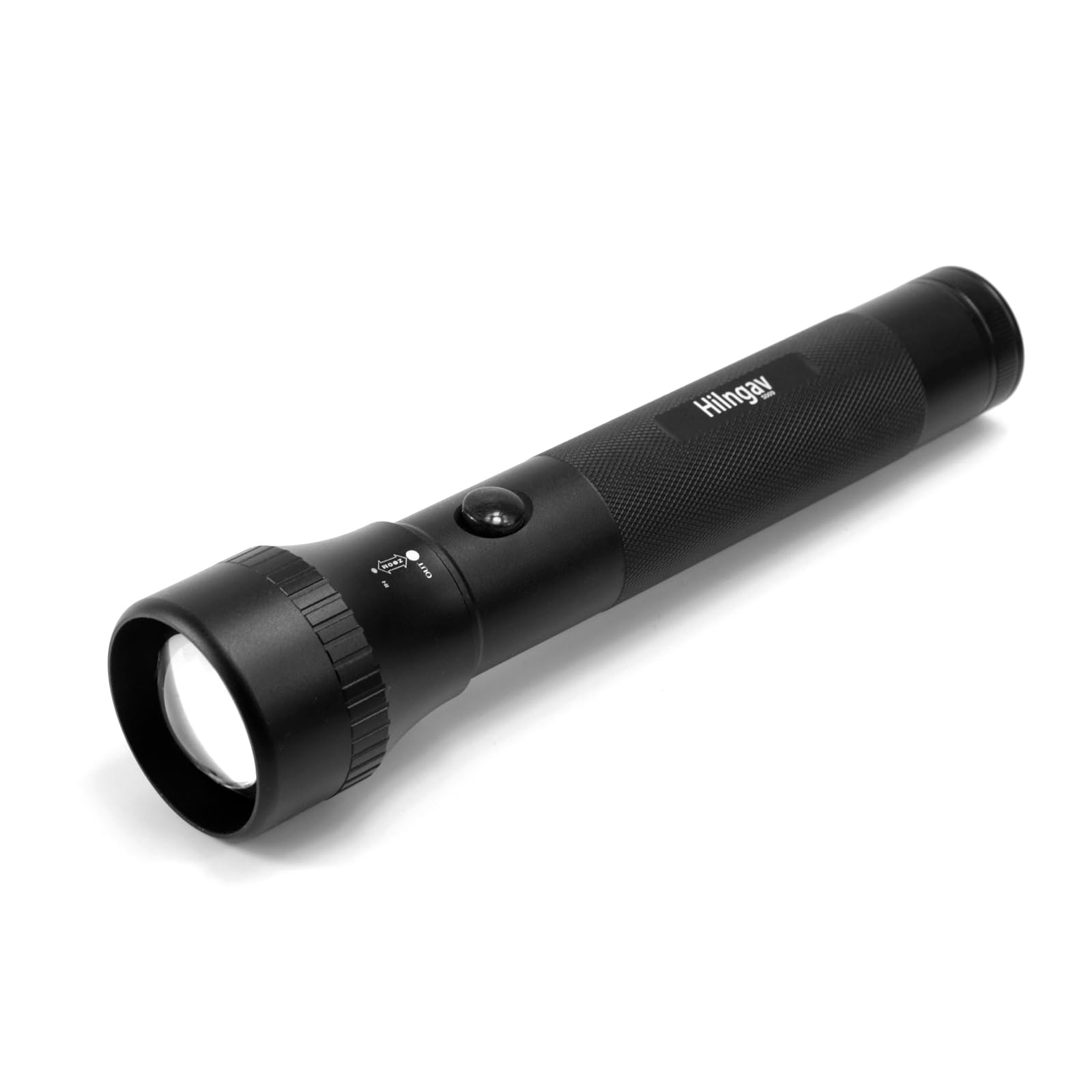 Hilngav Heavy Duty LED Flashlight, Zoomable, Aluminum Alloy, Black, S009, 1 Pack
