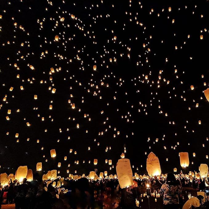 11 Packs Chinese Paper Lanterns To Release In Heaven Paper To Coordinate Wishing Lanterns For Celebrations Of Family, Weddings,
