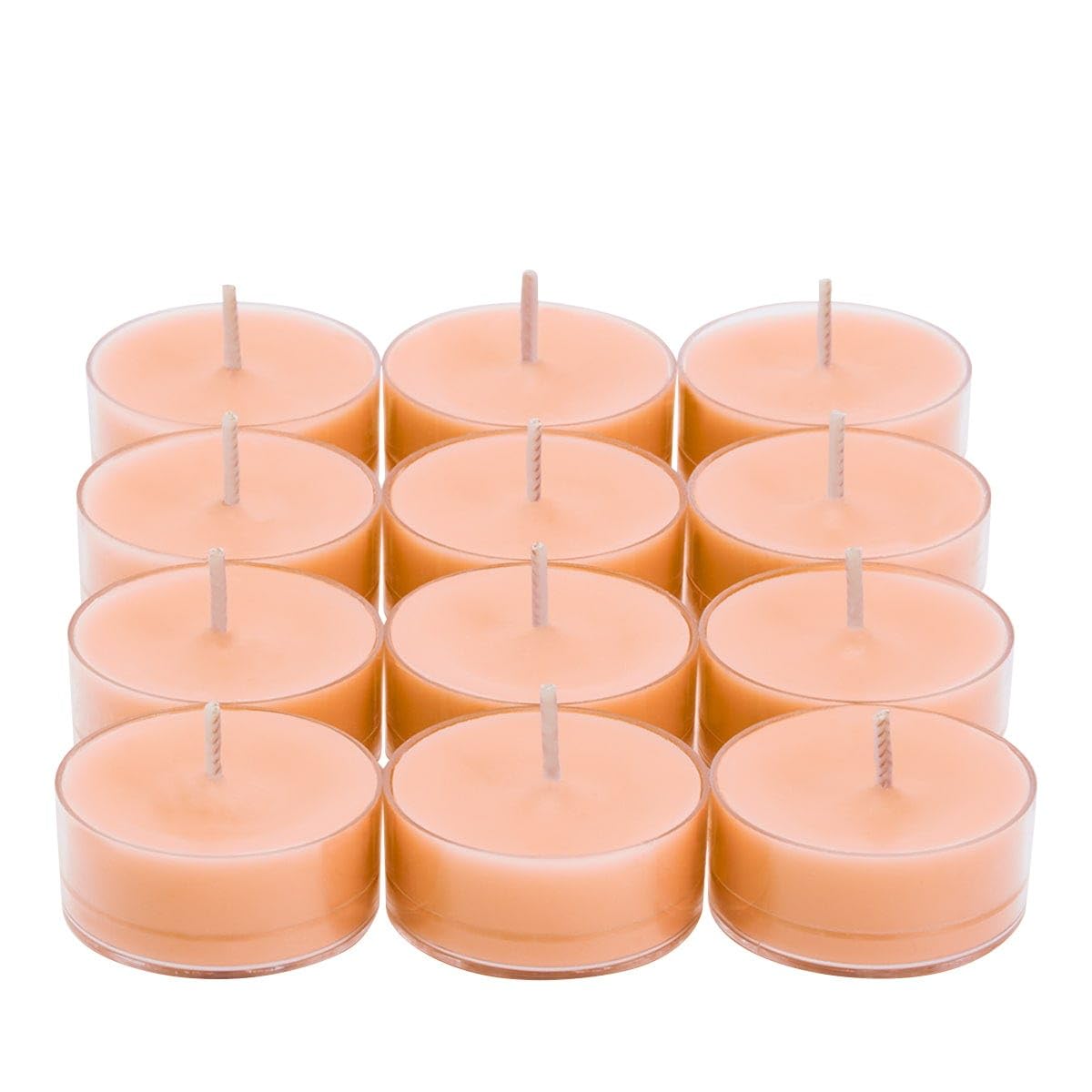 Partylite Set Of 12 Tea Lights Candles  Sweet Peach And Orange Zest Scent  Aromatherapy Scented Candles Gift Set  Up To 4 To 6 Hours Burn Time
