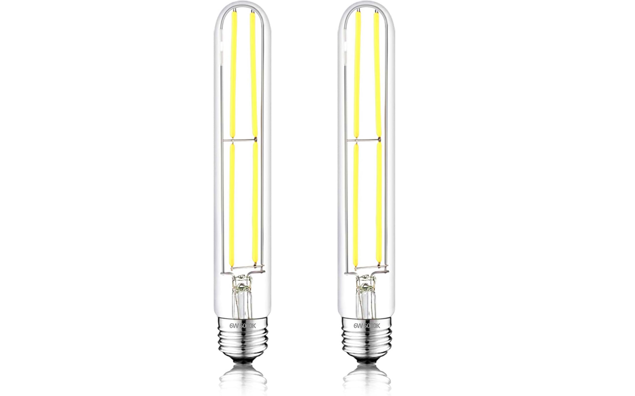 NOVELUX E26 LED Bulb 6W Dimmable 5000K Daylight Glass 7.3 Inch 2 Pack