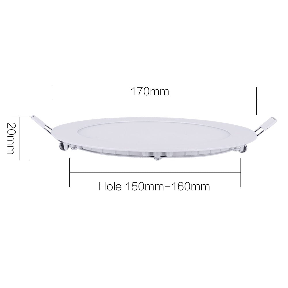 BRILLIHOOD 12W Ultra-Thin 6-Inch LED Recessed Ceiling Light, 1000 Lumens, 5000K Daylight, Pack of 10 for Home &