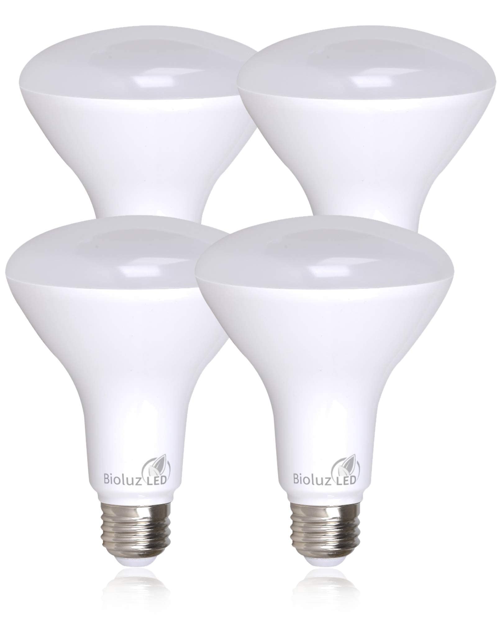 Bioluz Led 4 Pack Br30 Led Bulbs Indoor Flood Lights 90+ Cri 65W Equivalent Uses 7.5W 4000K Cool White 650 Lumens E26 Base Dimma