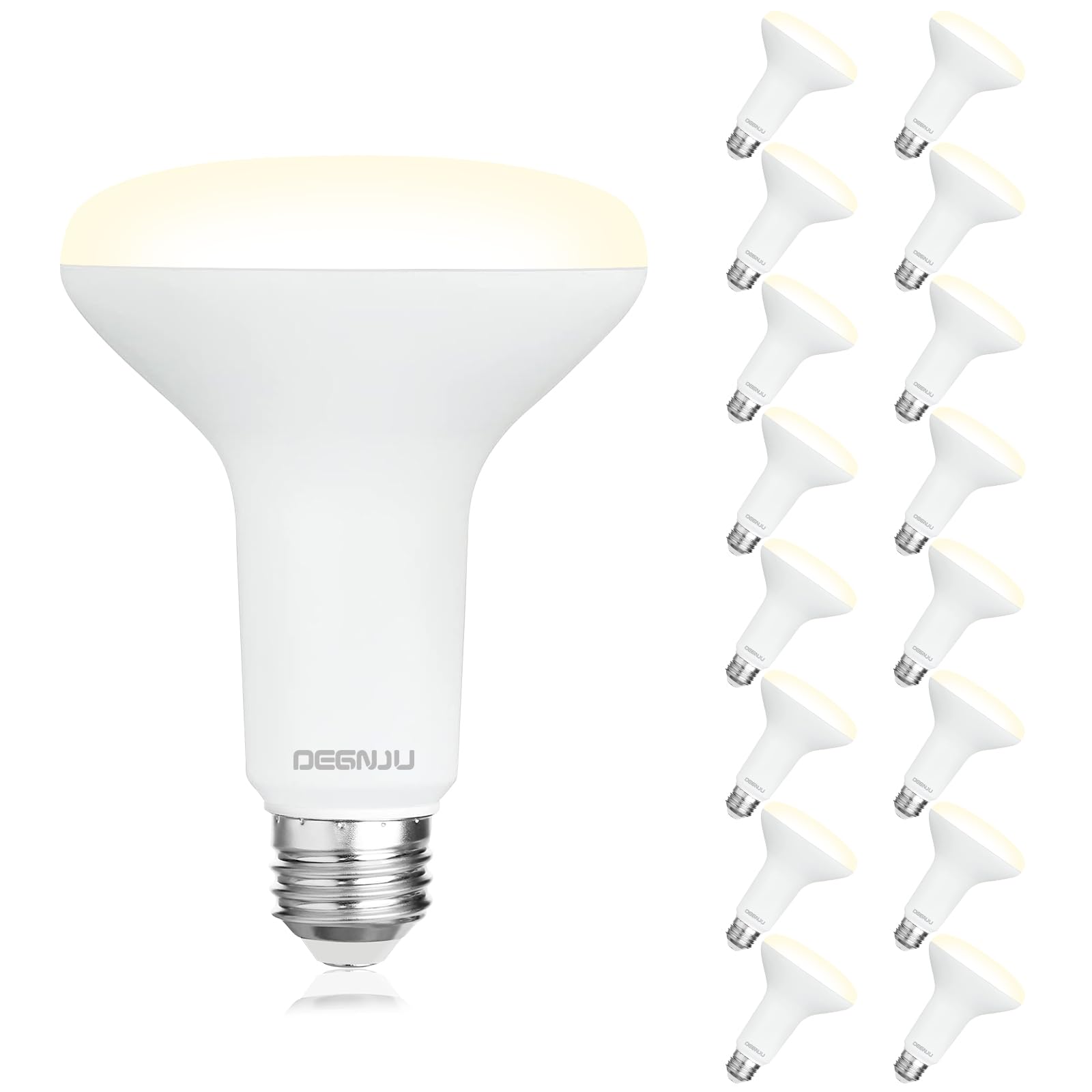 Degnju 16 Pack Br30 Led Bulb, Dimmable Indoor Flood Lights 7W Equivalent 65W 3000K Warm White, Cri80, 650 Lm, E26 Base, 15000 Li