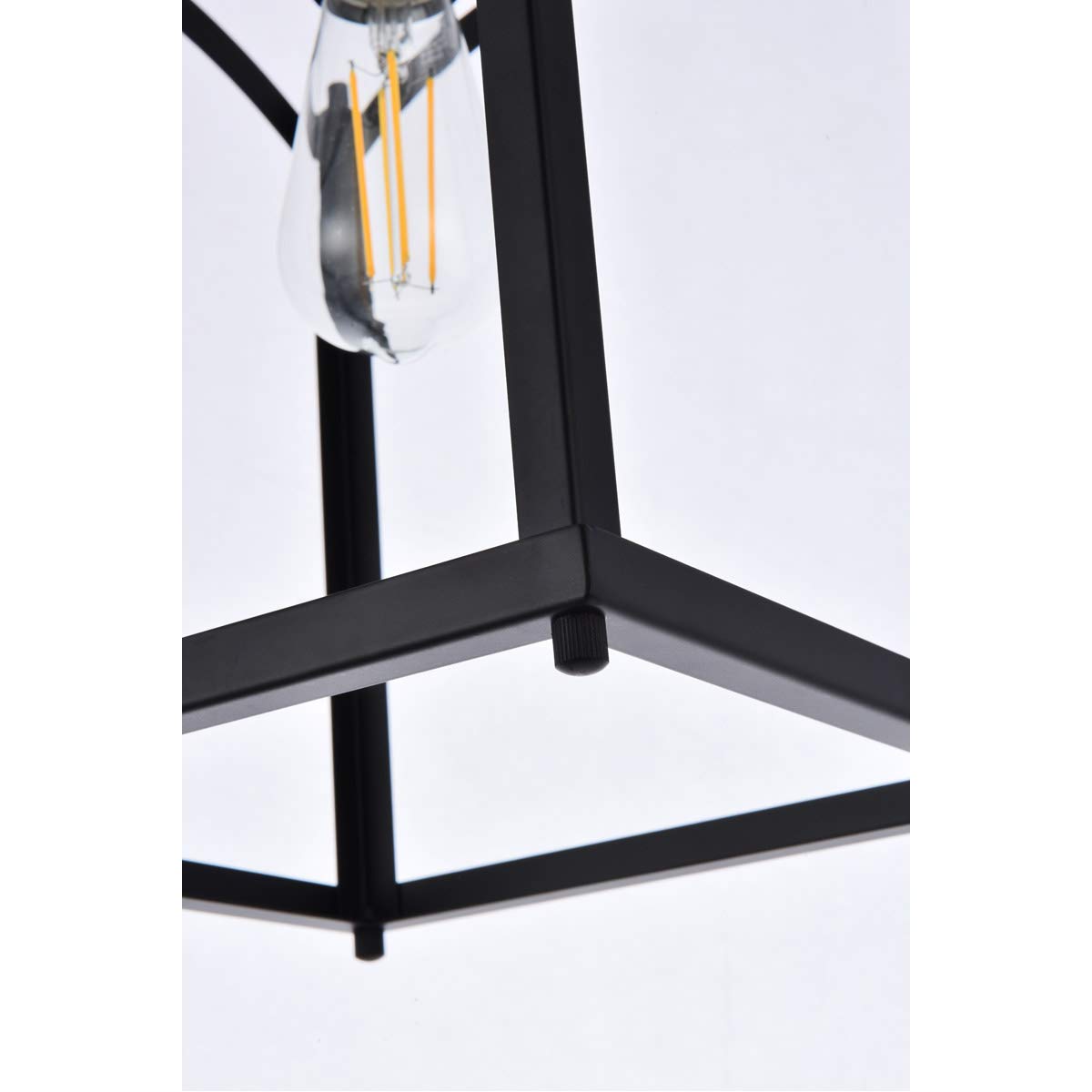 Living District Janet 1-Light Mid-Century Metal Flush Mount in Black