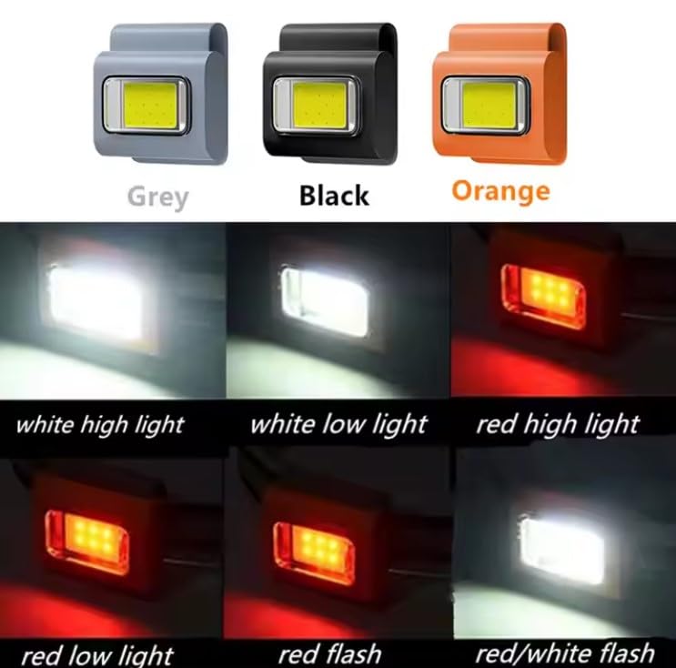 Outdoor LED Light, Running Light, Construction Lights, Jogging Light, Clip on Light (Orange)