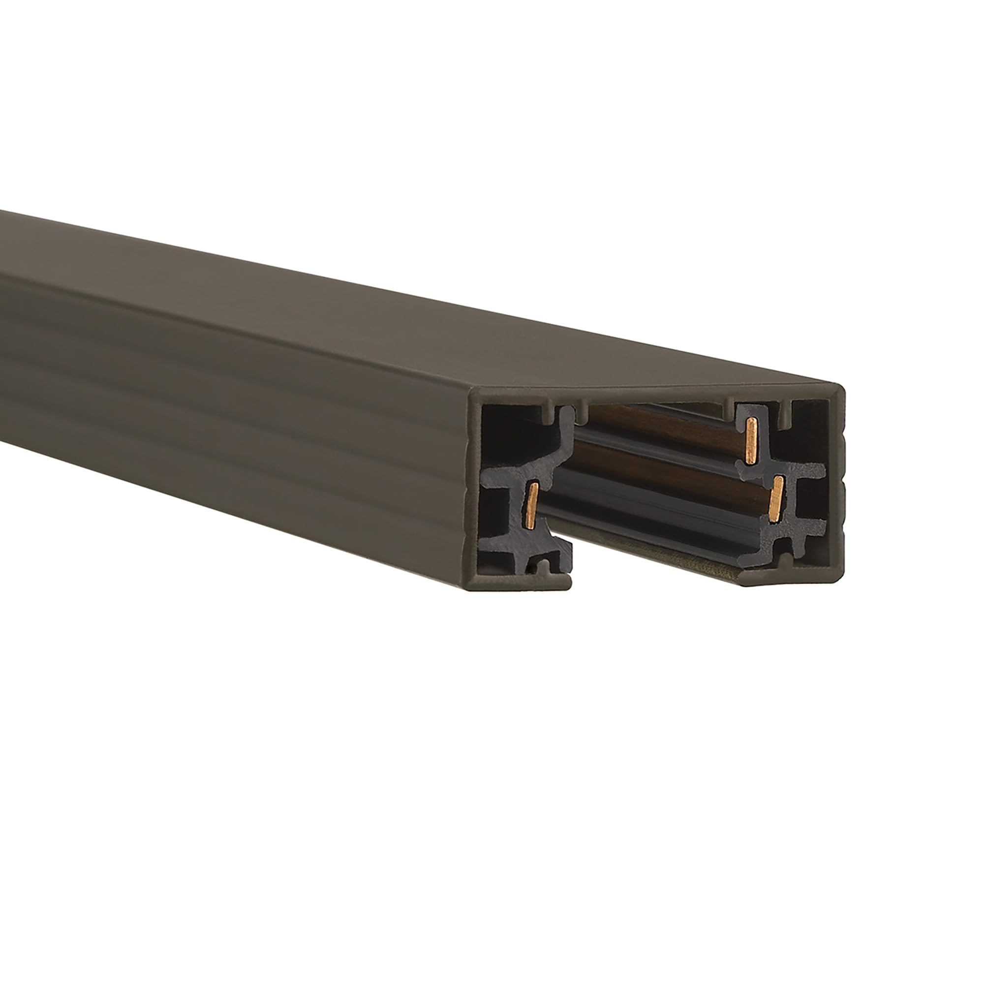 WAC Lighting, H Track 6FT Single Circuit 120V with 2 Endcaps in Dark Bronze