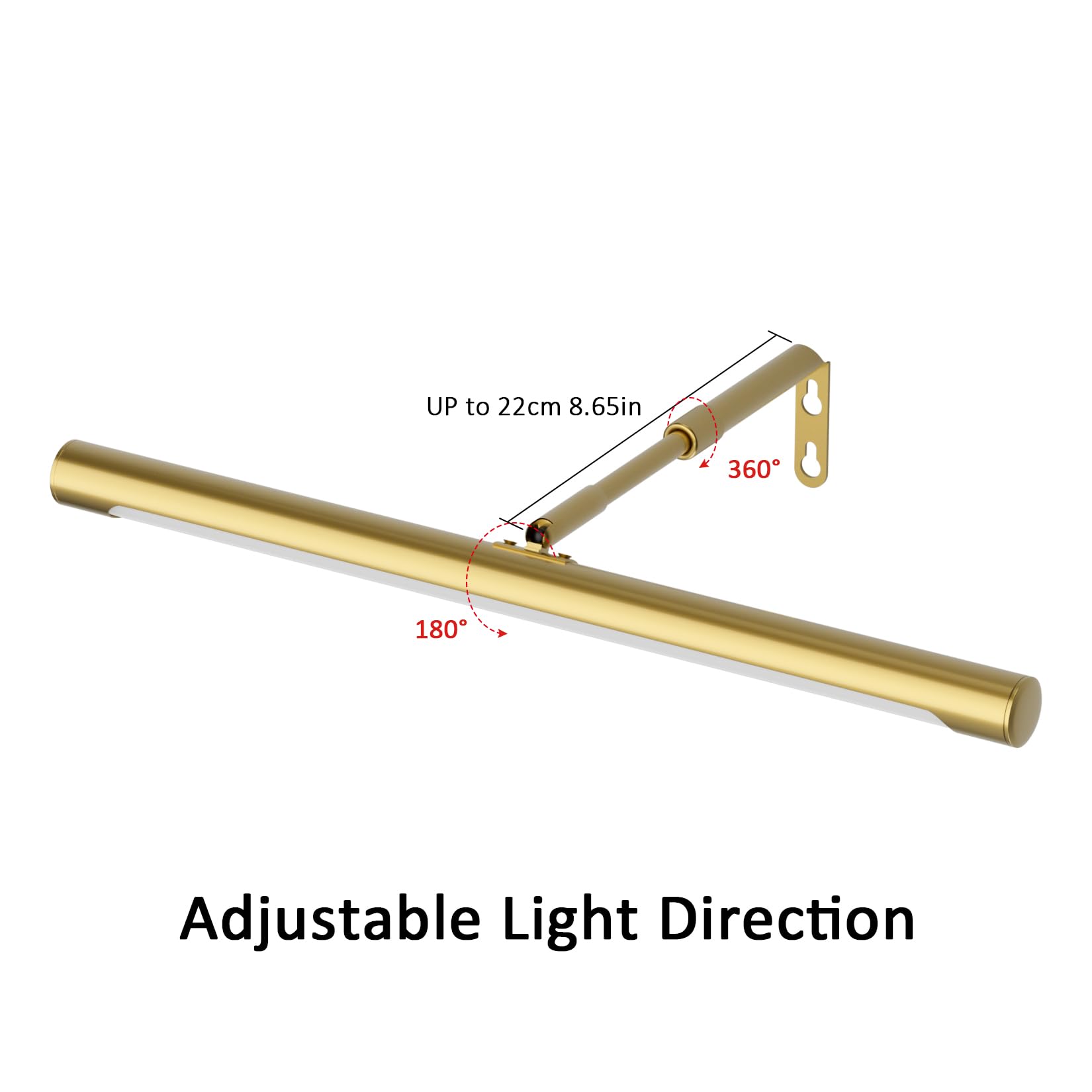 Coinmit 16" Adjustable LED Picture Light - Gold Iron Art Light with Remote Control for Paintings and Gallery Display