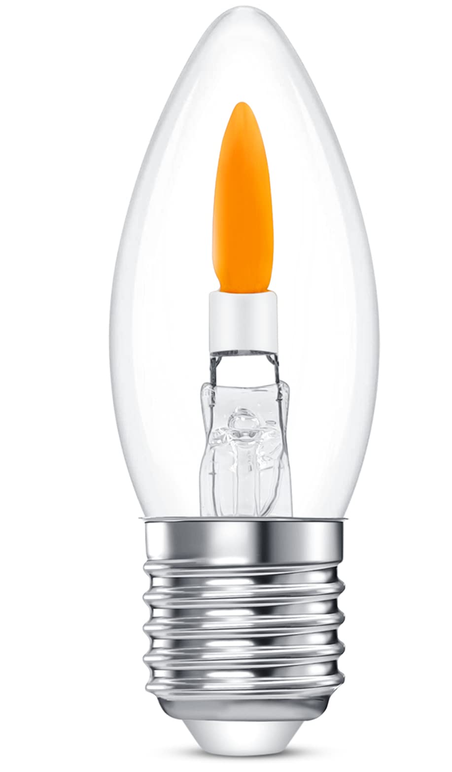 B11 Led Flame Light Bulb, 2 Modes Flickering Light Bulb,2W 1800K 40Lm E26 Chandelier Base Candle Fire Light Bulb For Halloween Christmas Party Porch Indoor & Outdoor Home Decoration (C35E26, 1, Count)