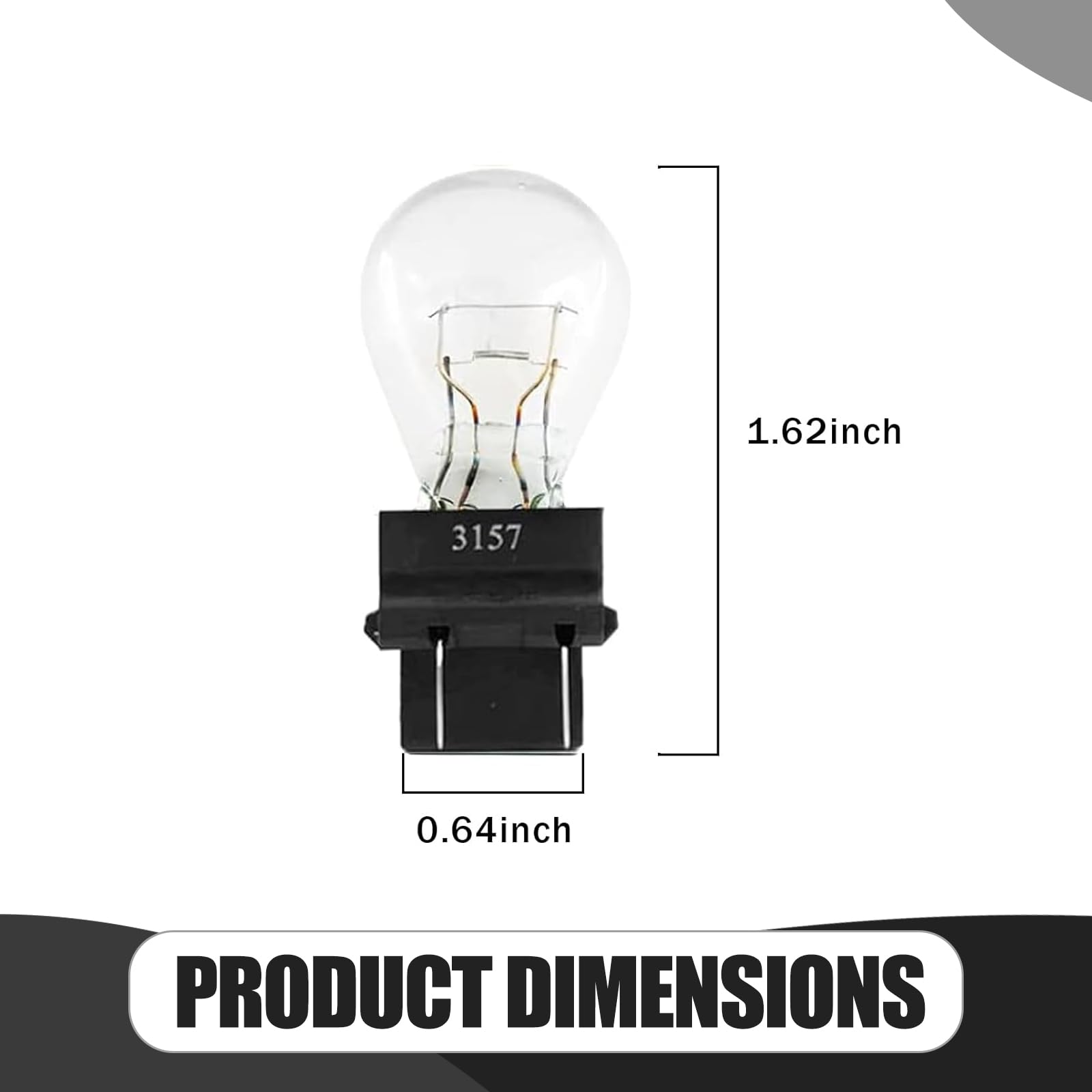 Tesnaao 10 Pack Car Instrument Light Bulb  3157 Brake Light Bulb  12V 21/5W Automobile Lighting Replacement Accessory  Universal For Most Cars  Trucks And Vans (White)