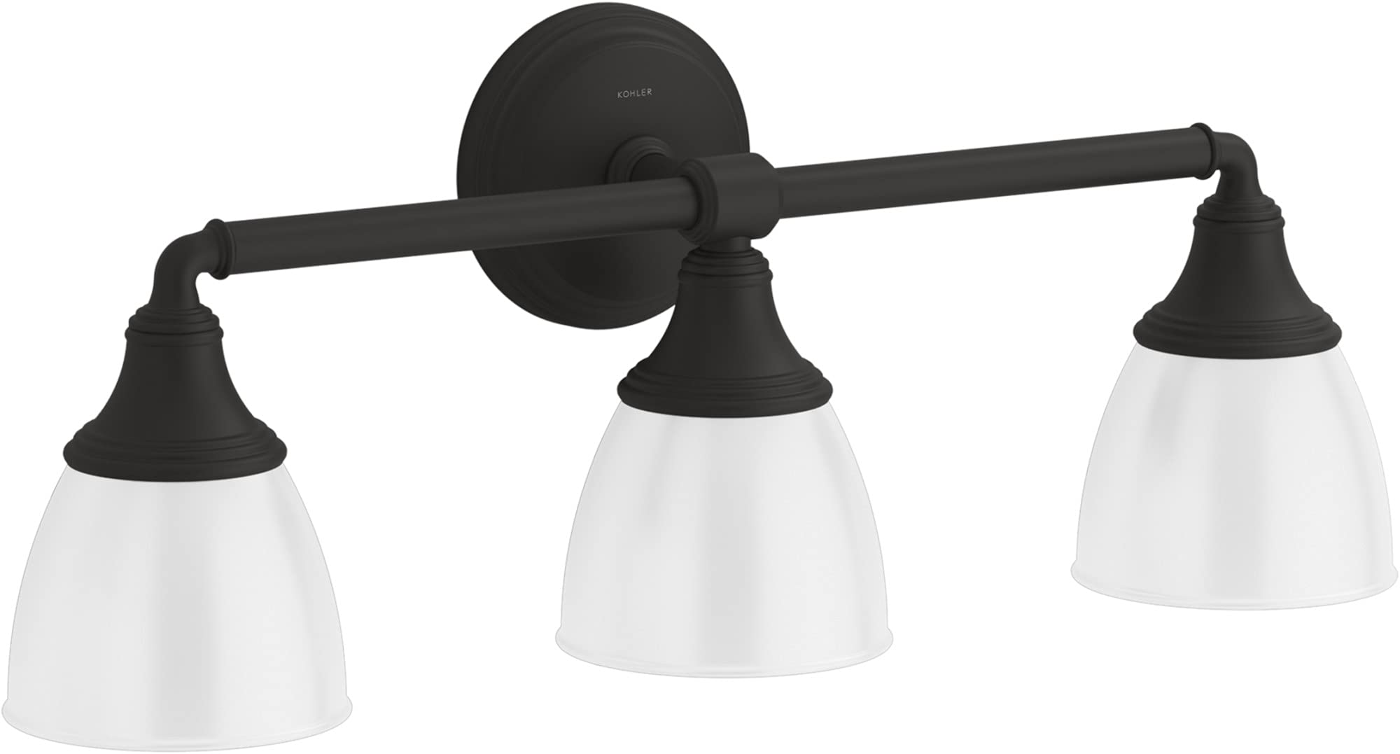Kohler Devonshire Bathroom Vanity Light Fixture, Wall Sconce Lighting, Position Facing Up Or Down, Ul Listed, 3 Light, Matte Bla