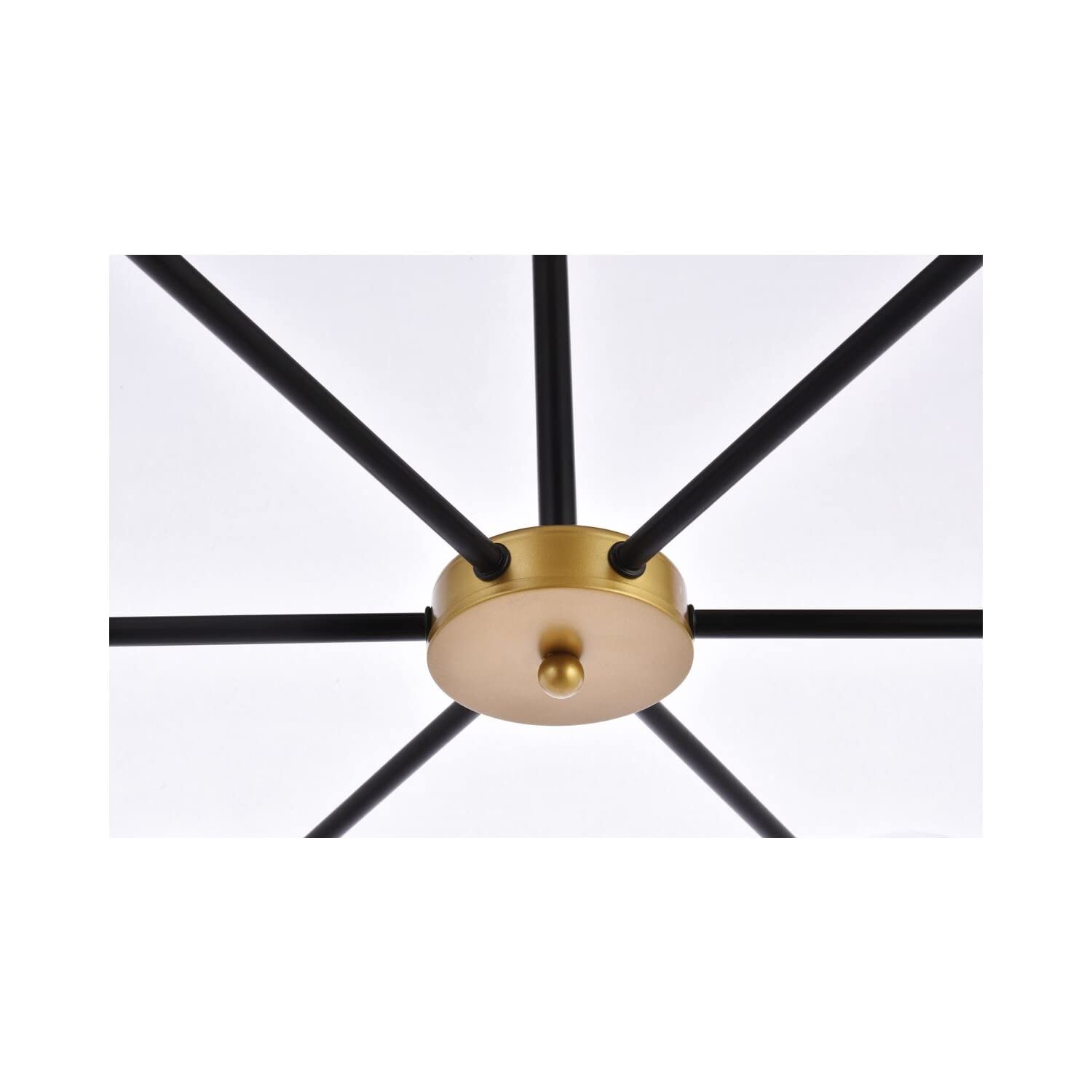 Living District Briggs 6-Light Metal Pendant with White Shade in Black and Brass