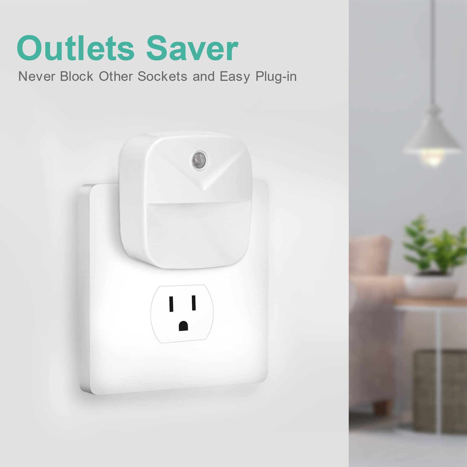 6 Pack Night Light Plug In, Warm White Led Nightlights With Smart Dusk To Dawn Sensor, Plug Into Wall Nightlights Suitable For B
