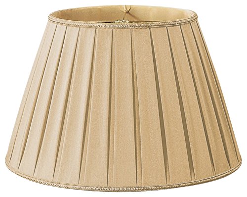 Royal Designs Round Pleated Designer Lamp Shade, Gypsy Gold, 10.5 x 16 x 11