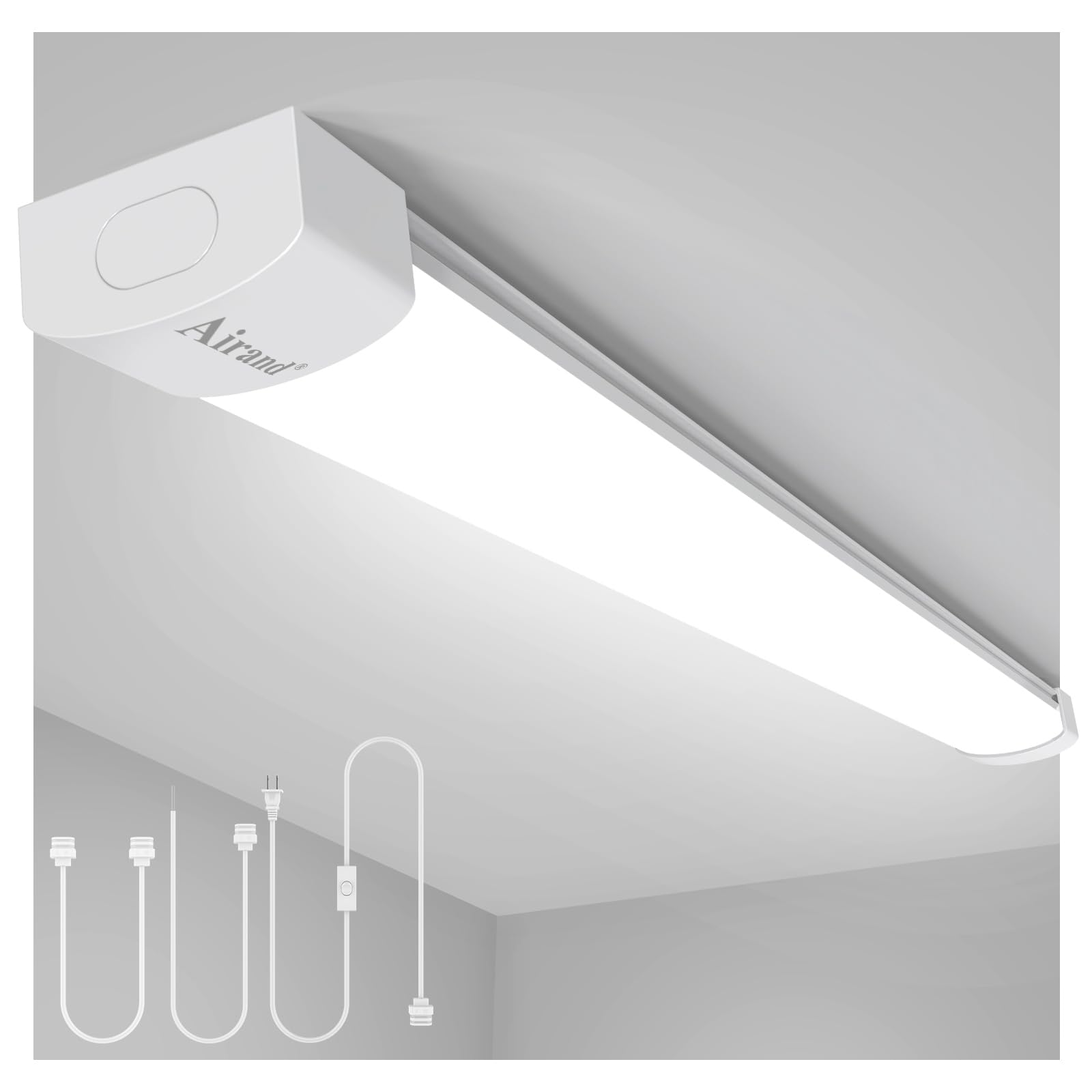 Airand LED Shop Light Fixture - 4FT Linkable Tube Light, 5000K Daylight White, Aluminum, Model 1200