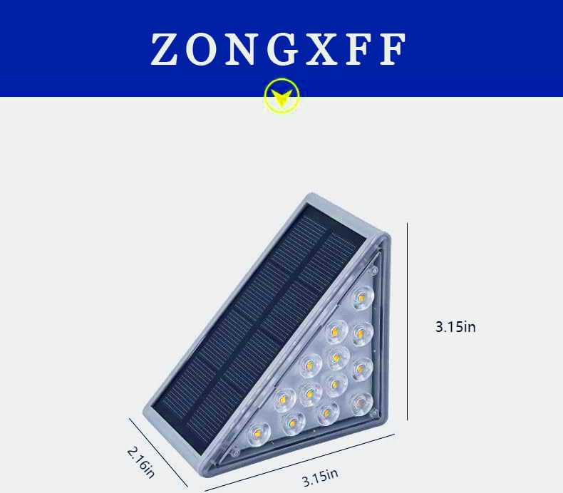 Zongxff Solar Stair Lights 8 Pack Two-Tone Solar Step Lights Outdoor Waterproof Ip67 Automatic On/Off Led Step Lights All Night Lighting Suitable For Courtyard Garden Lane Porch Path Swimming Pool