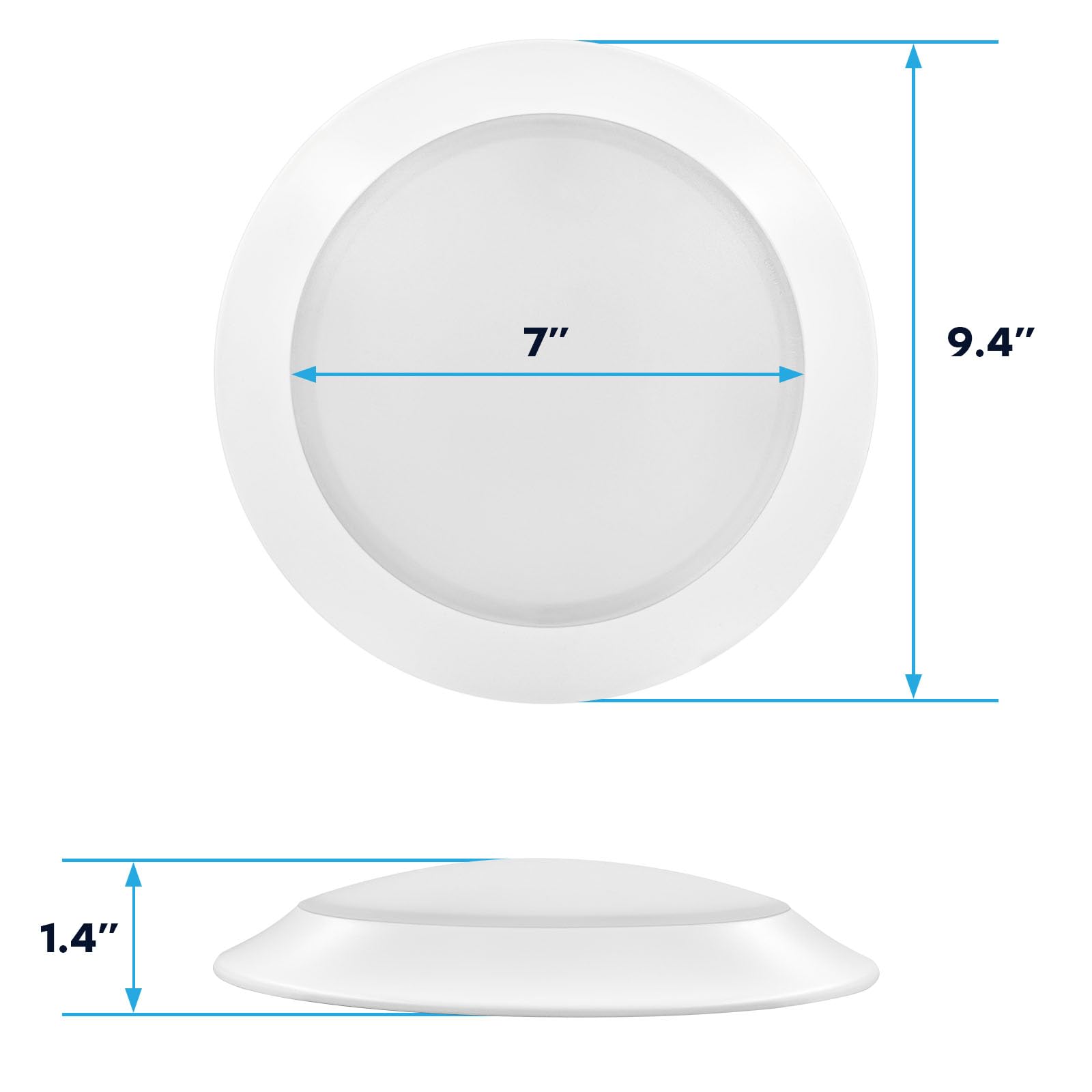 Luxrite 8 Inch Led Disk Lights, 27W, 5Cct 2700K | 3000K | 3500K | 4000K | 5000K, Flush Mount Recessed Retrofit Ceiling Light, 2000Lm, Dimmable, J-Box Or 6" Can Install, Energy Star, Etl (4 Pack)
