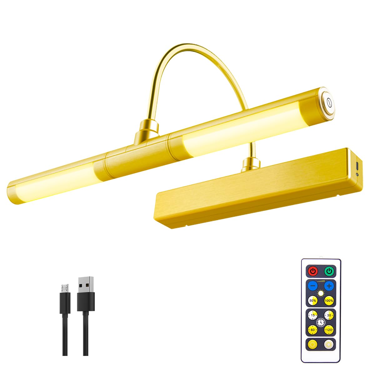 Bigmonat Wireless Picture Light For Paintings, Dimmable Dartboard Light With Remote And Timer, Rechargeable Battery Operated Dis