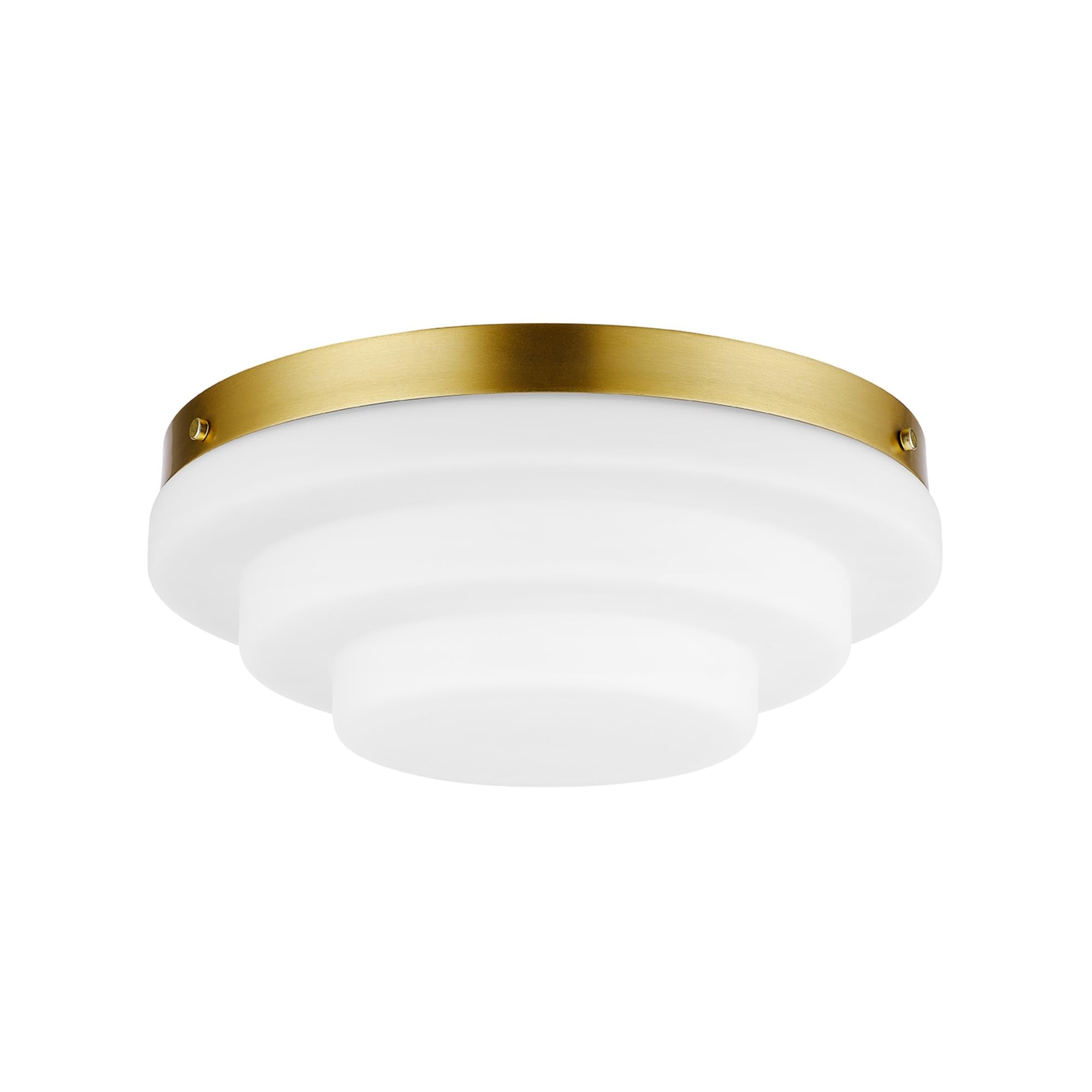 Globe Electric 2-Light Flush Mount Ceiling Light, Matte Brass, E12 Base, Model 66000081