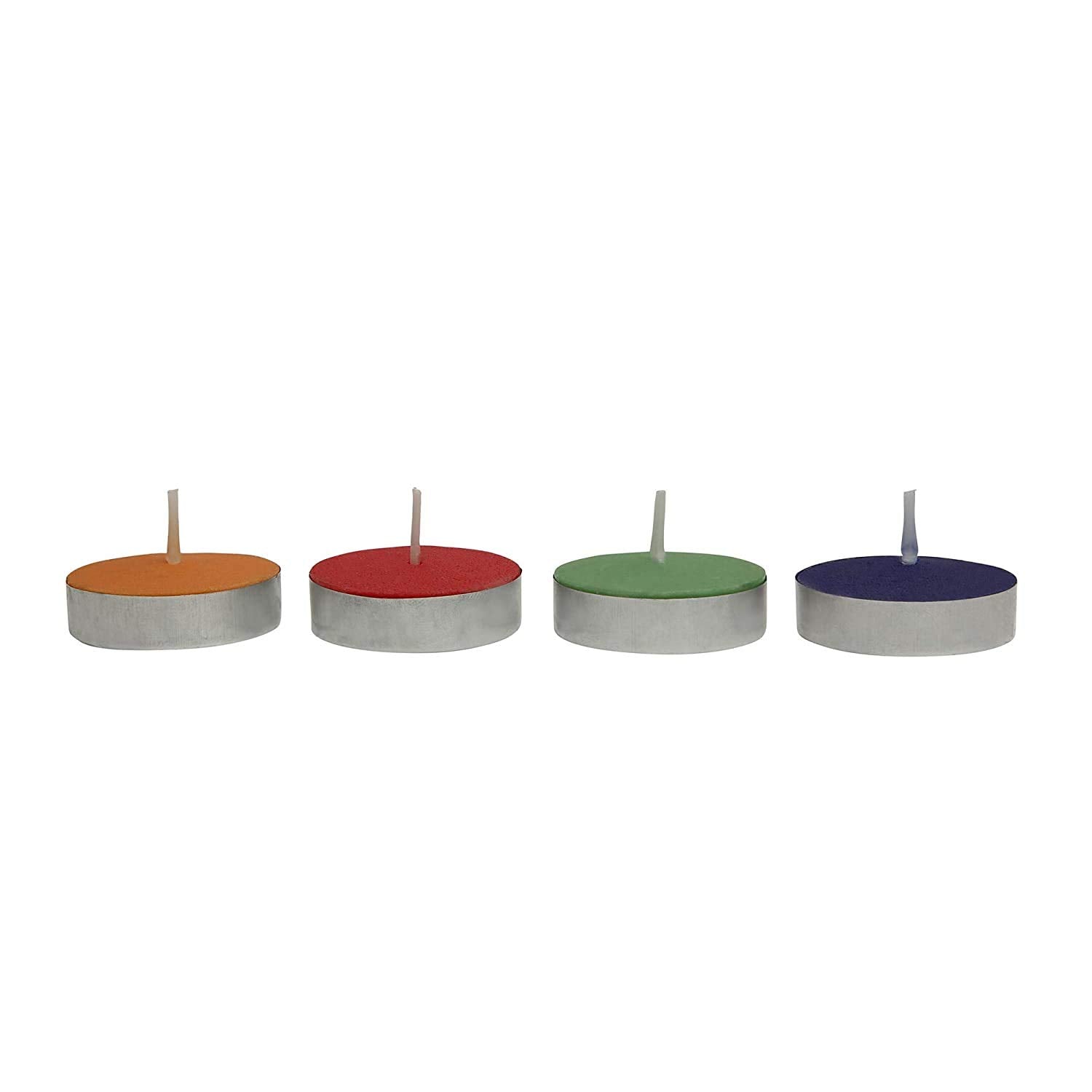 HK Balloons Pack of 100, 10 Gram Multi Colored Wax Tealight Diwali Candles with Diwali Decoration Banner (Unscented) Long Lastin
