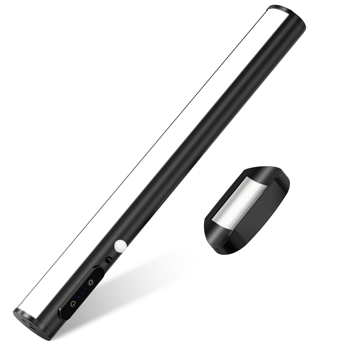 Bravzurg Motion Sensor Led Wall Strip Lights, Rechargeable Magnetic Under Cabinet Lighting - Black