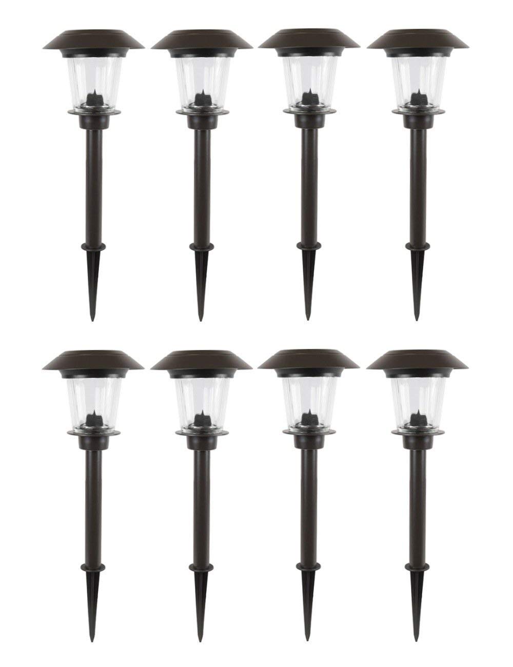 Alpan 10192 Solar Pathway Lights, 8 LED, Aluminum, One Size, Oil-Rubbed Bronze