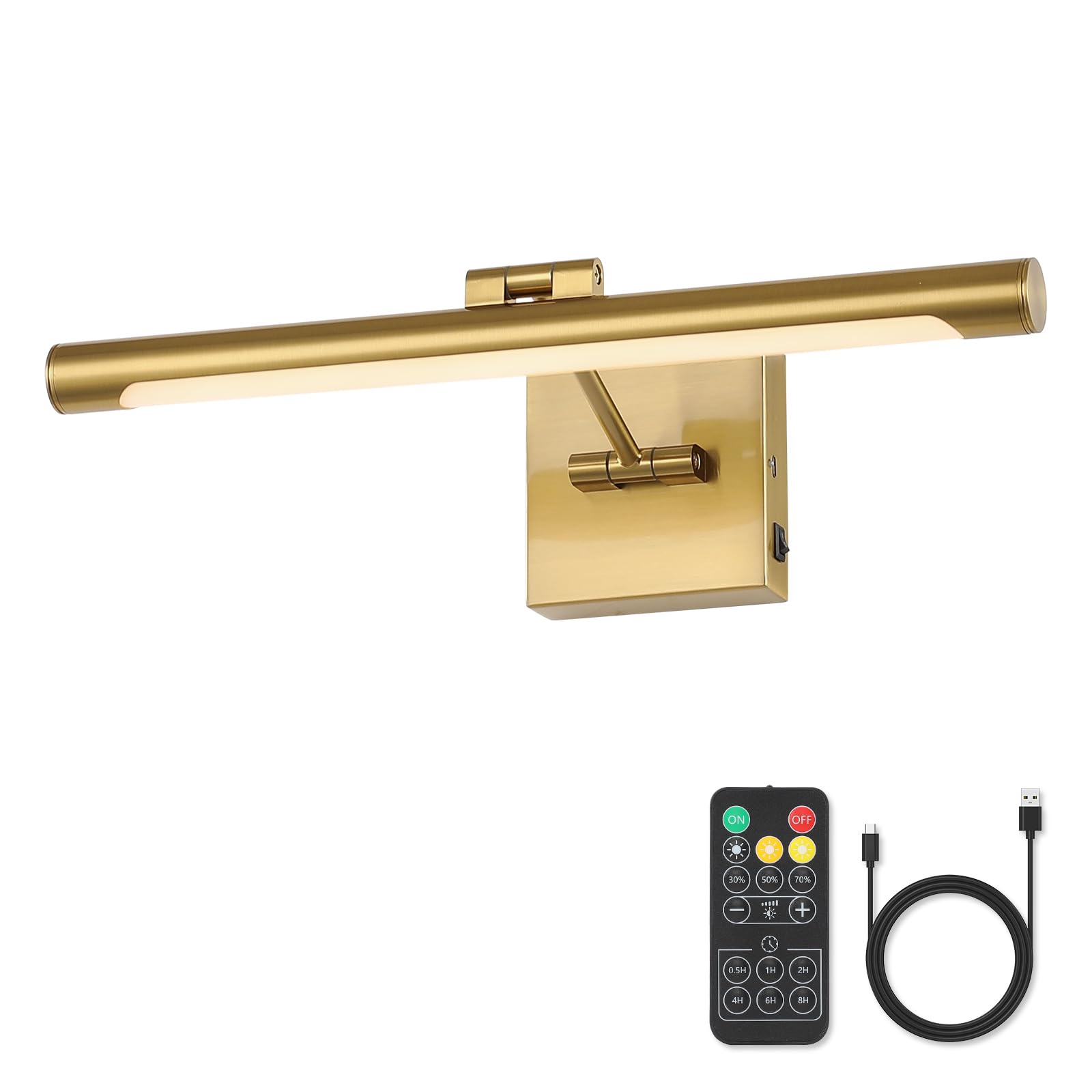 Joosenhouse Battery Operated Picture Lights For Wall Rechargeable Art Lighting For Paintings Wireless Gallery Lights With Remote