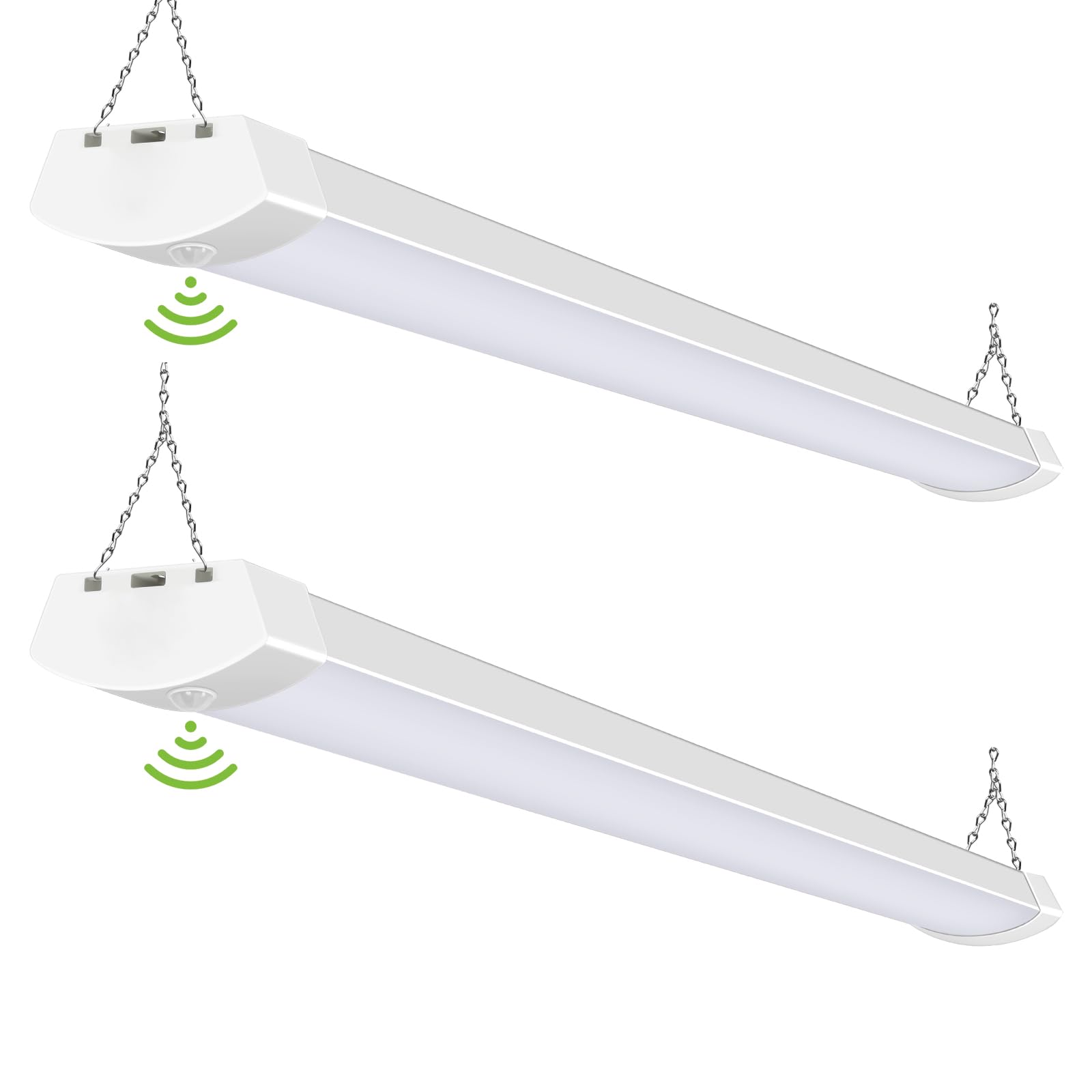 hykolity 4FT LED Shop Light, 120W, 12000lm, Motion Activated, White, Model HBSP-ZC120W-MS50K, 2 Pack