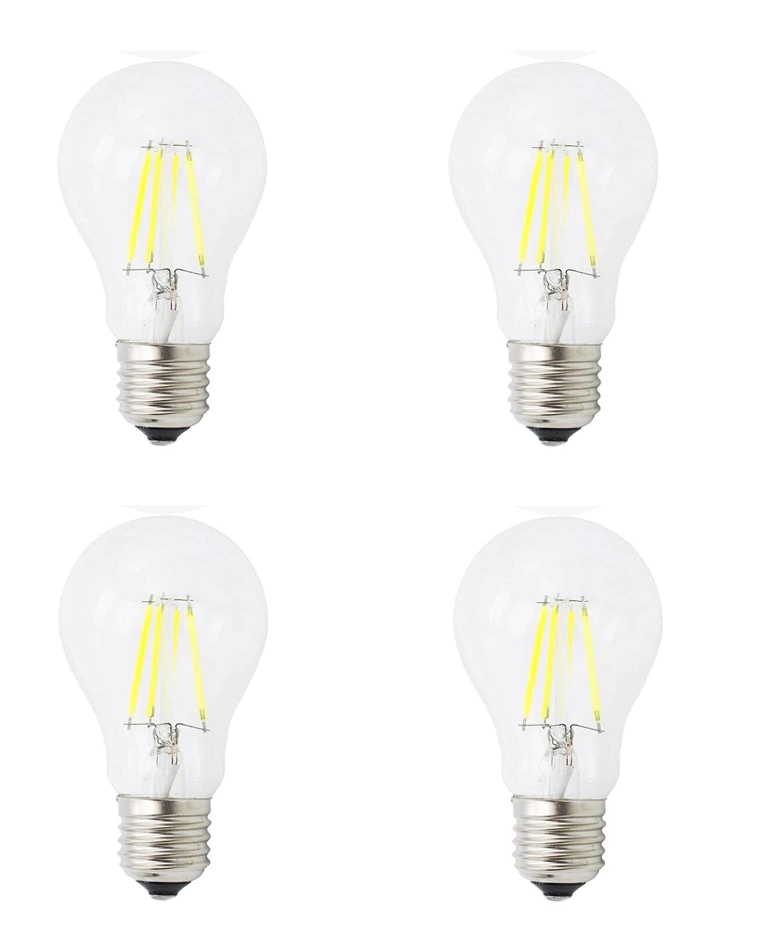 K JINGKELAI A19 Dimmable LED Edison Bulbs, 4W (40W Equivalent), Daylight White 6500K, Clear Glass, A60 E26/E27