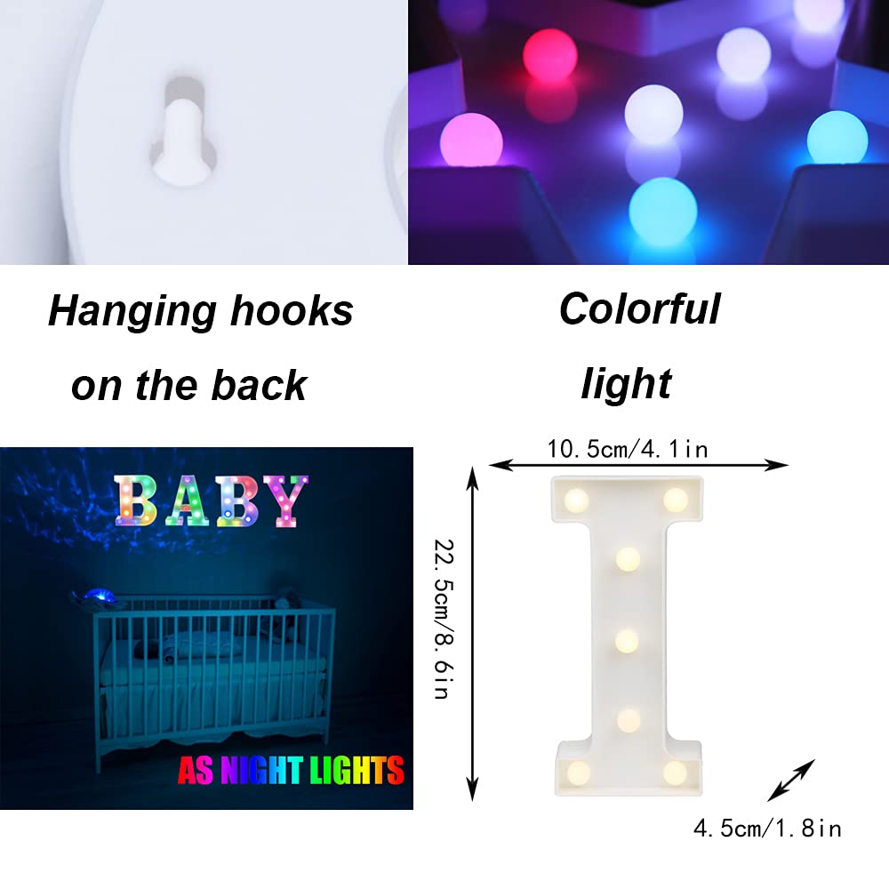 Oycbuzo Led Marquee Letter Lights, 18 Color Changing Signs With Remote For Bedroom & Parties