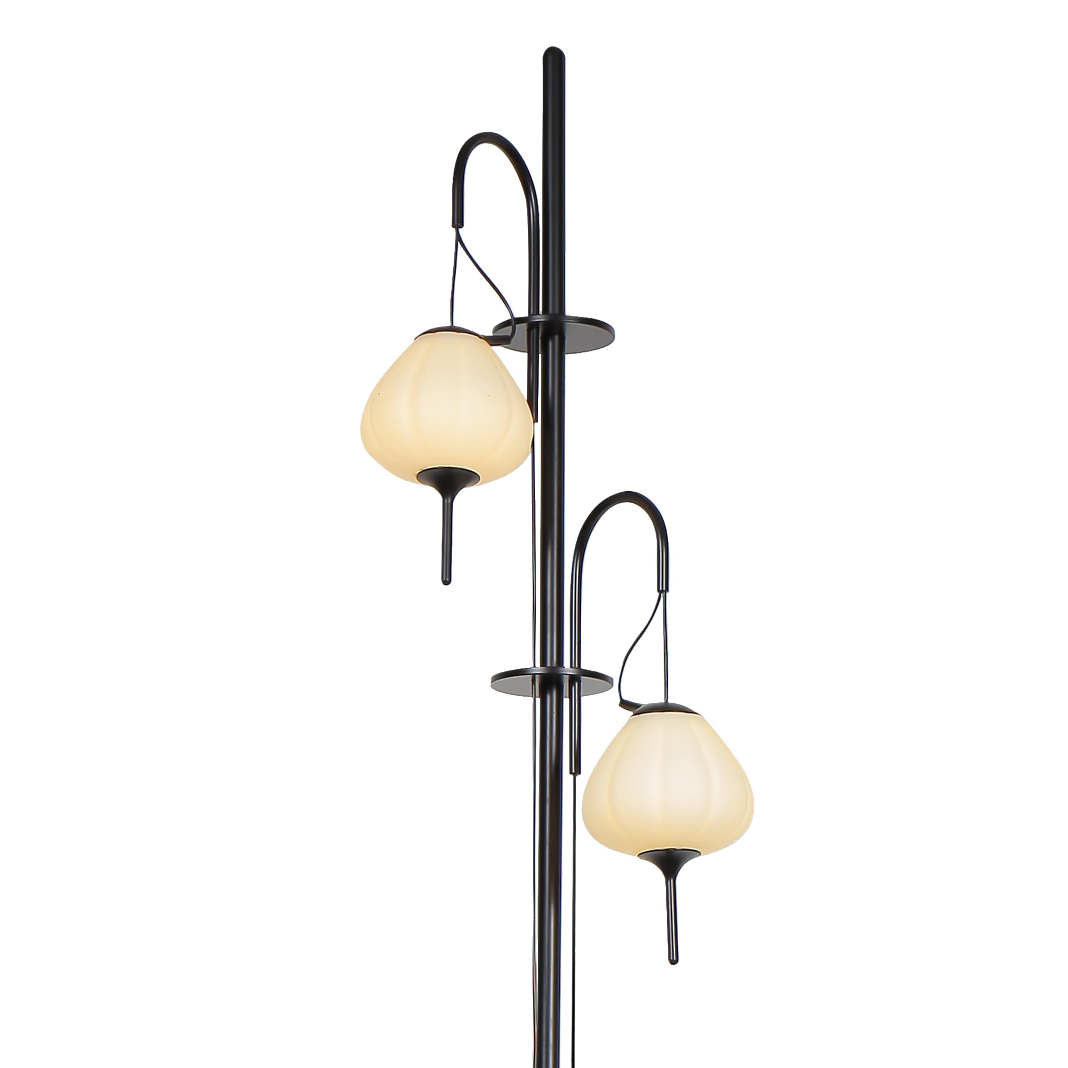 Vonn Lecce 70&quot; Led Floor Lamp - Black Integrated Lighting With Glass Shades