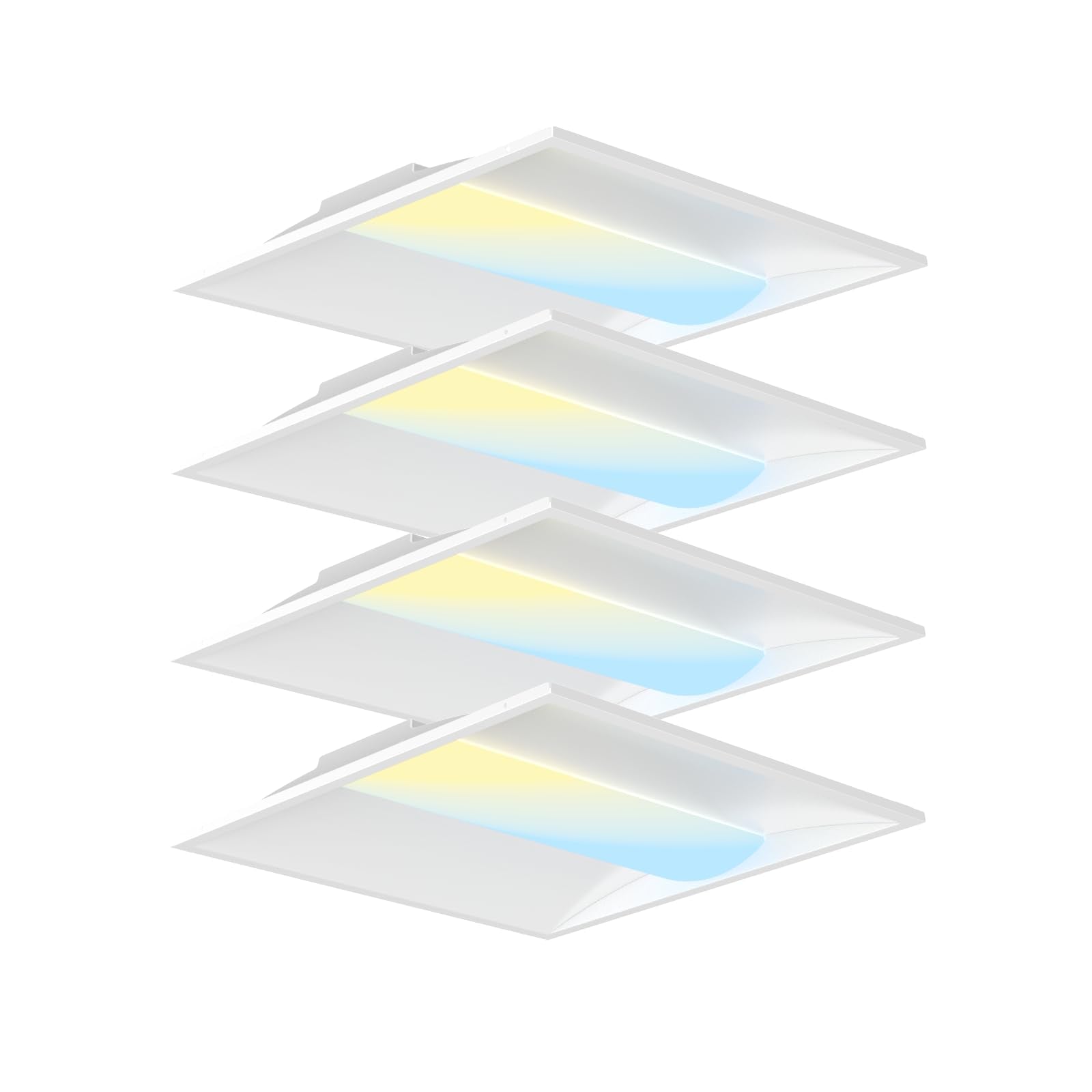 Okq 2X2 Led Troffer Center Basket Panel,Color Tunable 3500K/4000K/5000K, Watt Adjustable, 30W/35W/40W-Up To 6000Lumens,0-10V Dim