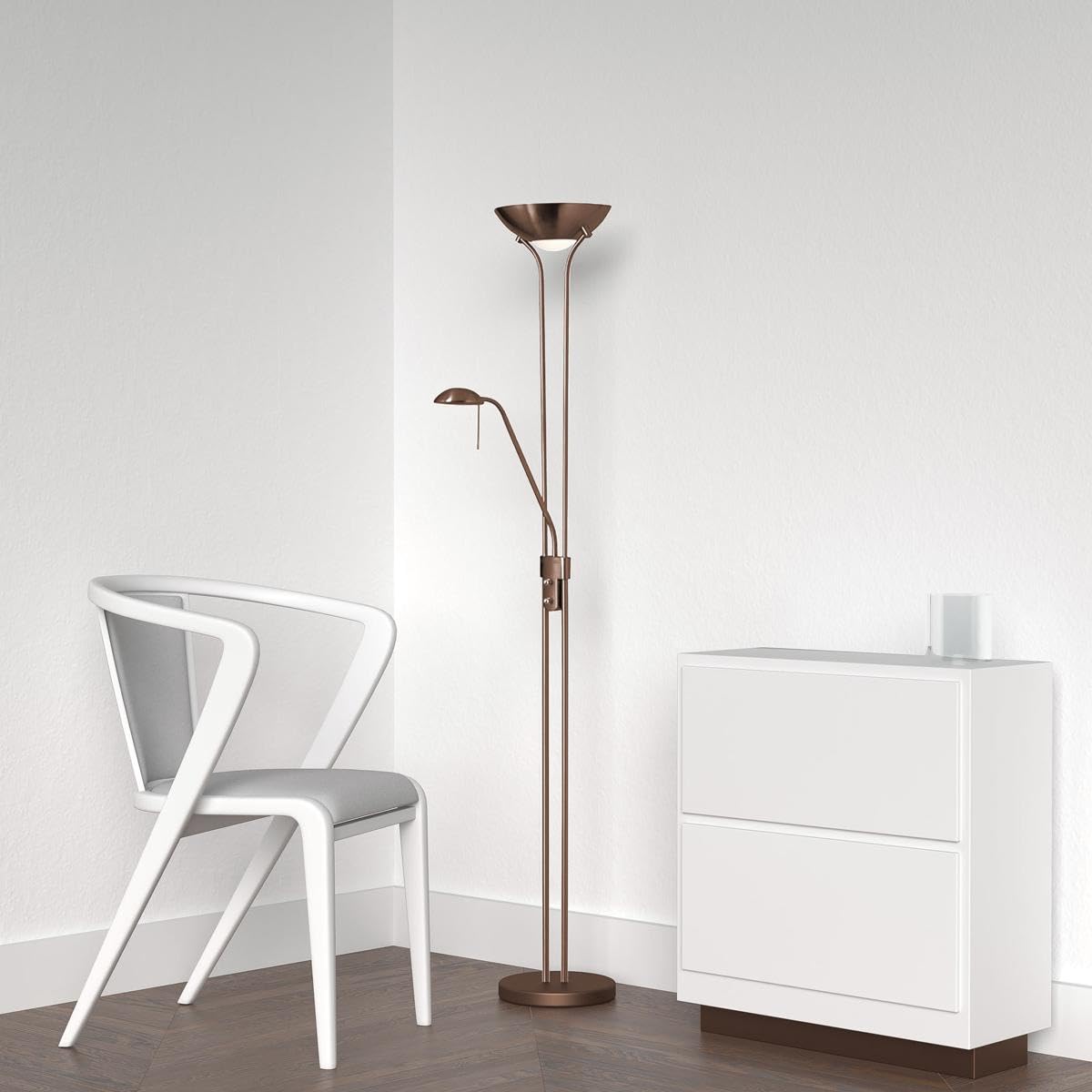 Dainolite 505F Modern Floor Lamp - Dimmable, 71in, Oil Brushed Bronze, Metal
