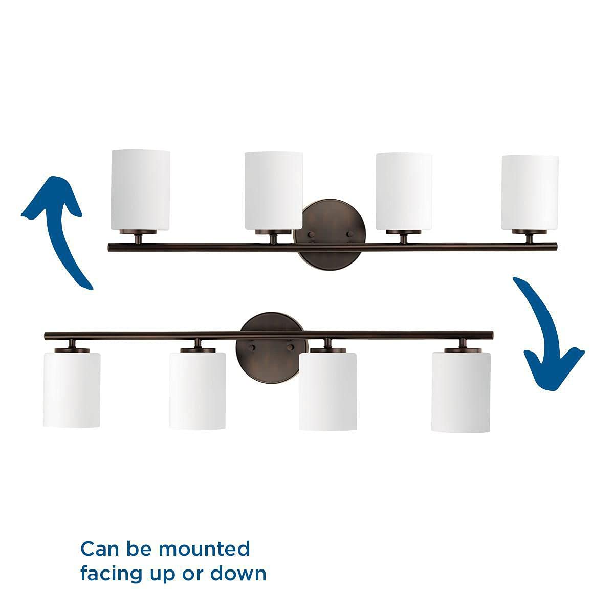 Progress Lighting P2160-20 Replay Bath & Vanity, 4-Light, Antique Bronze