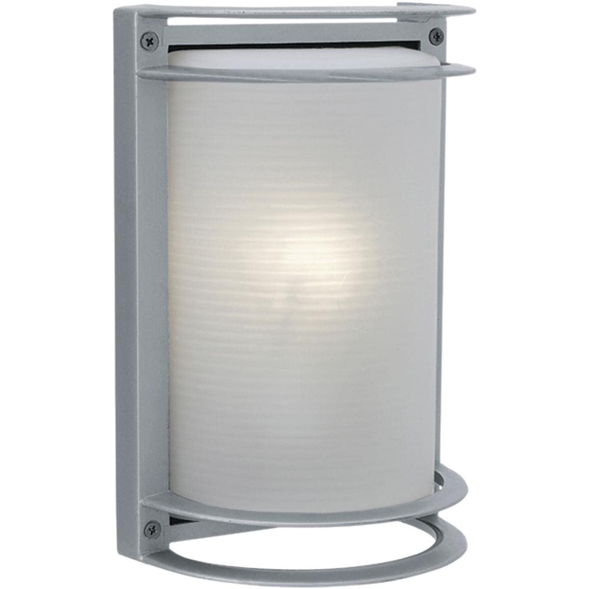 Access Lighting LED Outdoor Wall Light Satin Finish 11in Ribbed Frosted Glass Shade Model 20011LEDDMGLP-SAT/RFR