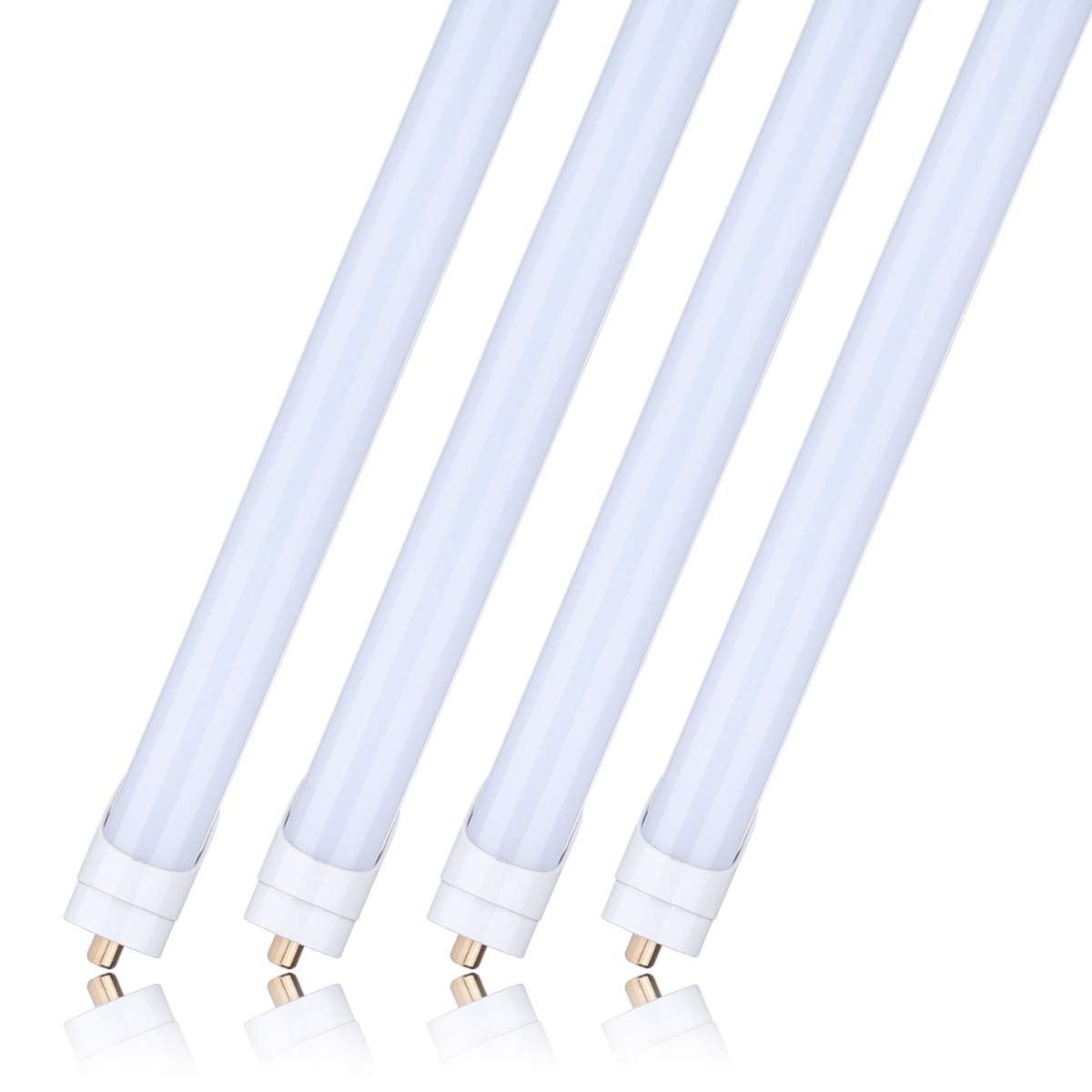 T8 Led Tube Light 8 Feet 45W, Single Pin Fa8 Base Led Bulb, Frosted/Milky Cover, Daylight White 5000K, Fluorescent Tube Replacem