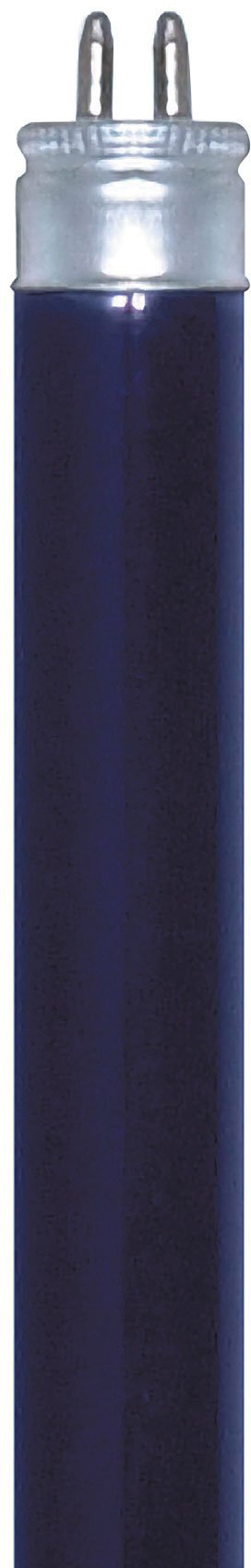 Satco S2907 Mini Bi Pin T5 Preheat Lamp, 6W, Glass, Blacklight Blue