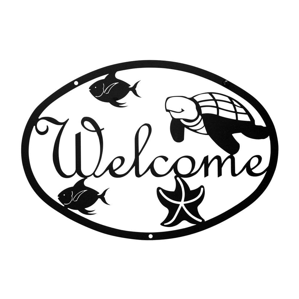 Village Wrought Iron Ocean Welcome Home Sign Medium