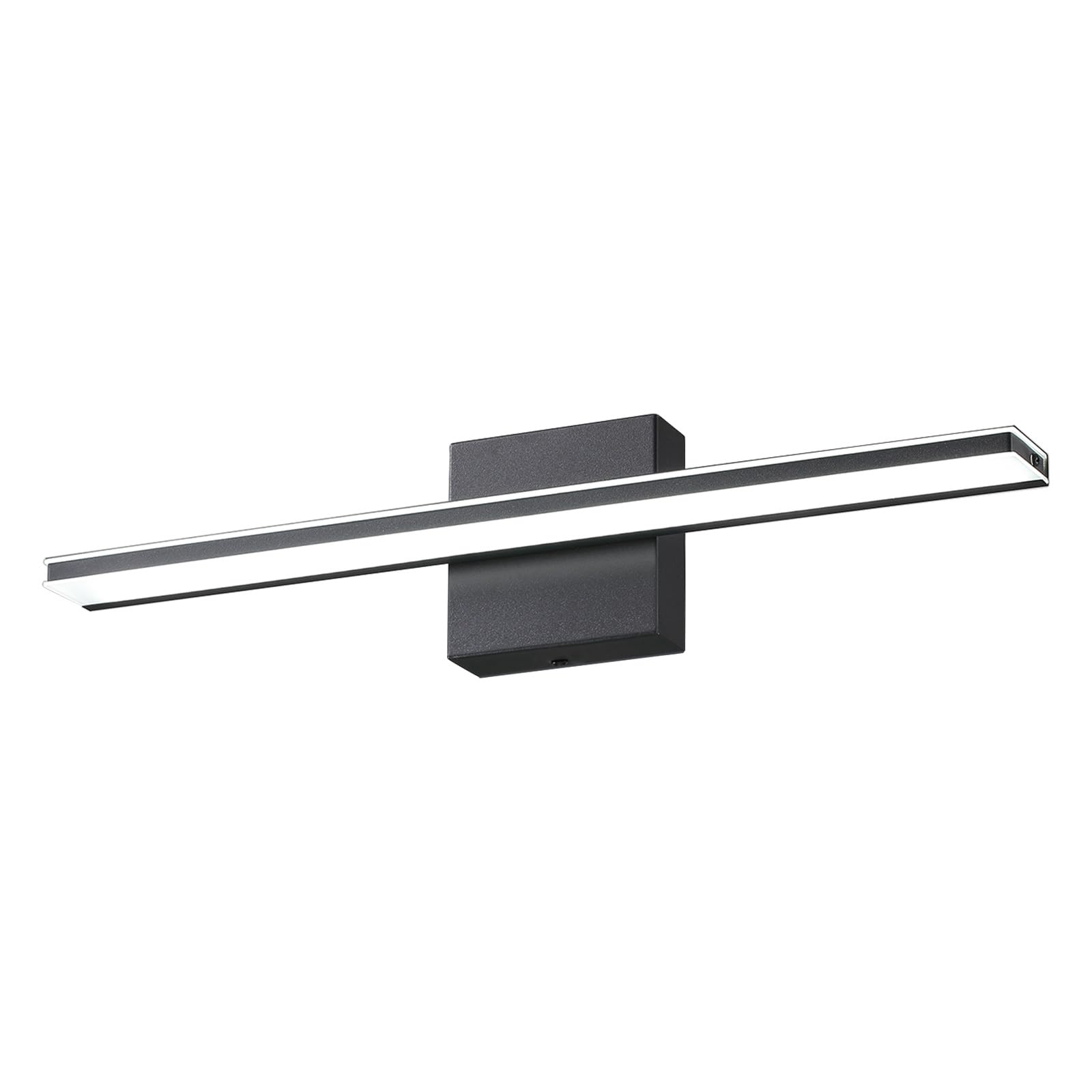 Brivolart Black Led Vanity Light Bar, 12W 20 Inch Modern Acrylic Wall Sconce, Ip44 Bathroom Fixture, Cool White 6000K, Model 6420