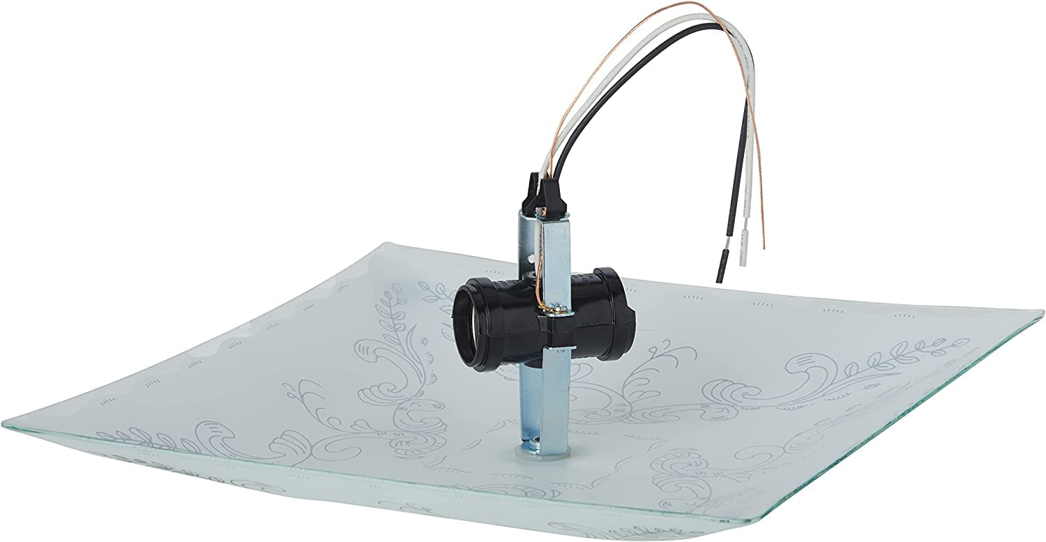 Nuvo Sf77/126 Square Floral Design Close To Ceiling Fixture , White